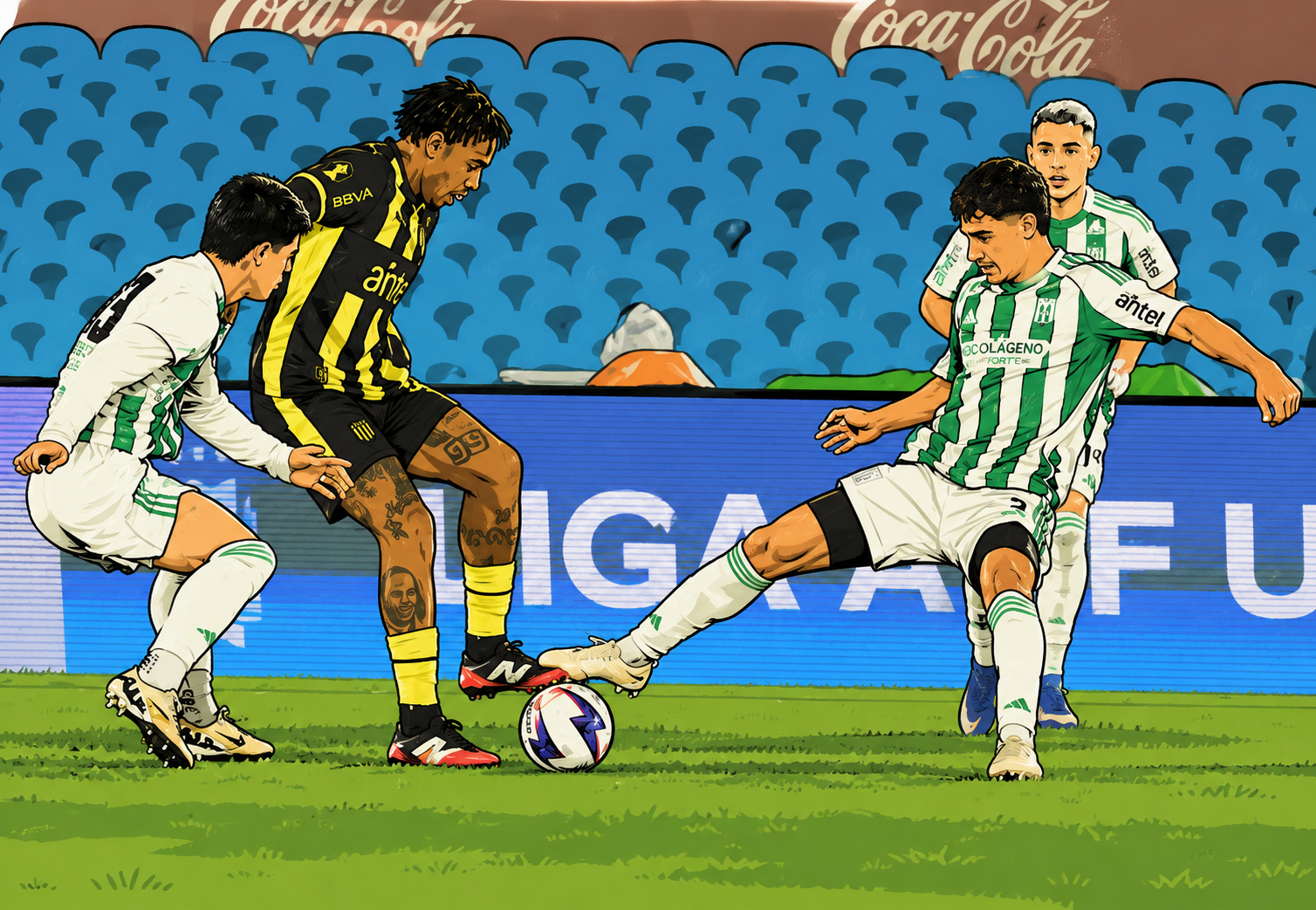 Intermedio: Racing y Peñarol igualaron 1-1 en un discreto partido en el Estadio Centenario